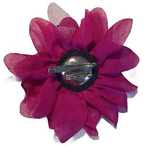 Pink Mesh Flower Brooch